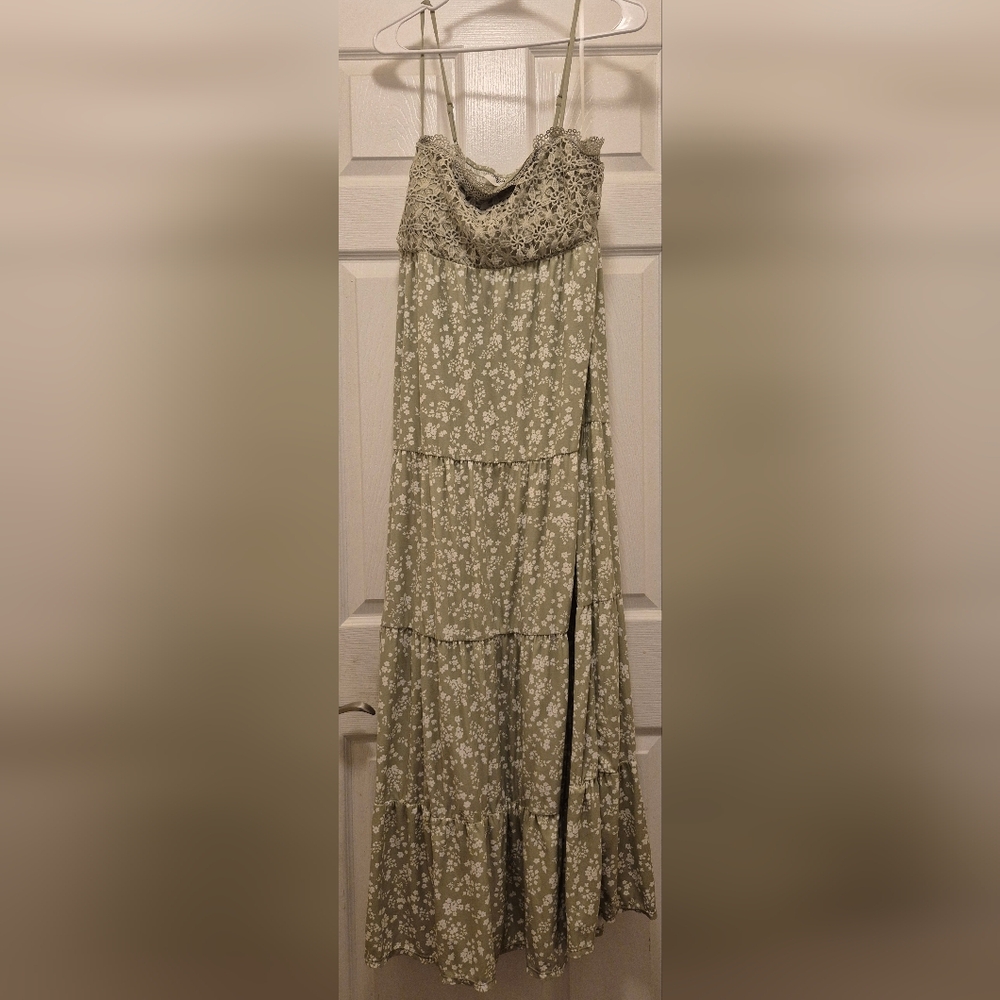 Green Floral Maxi Dress